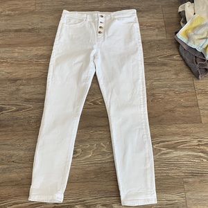 White Jeans from Loft with buttons